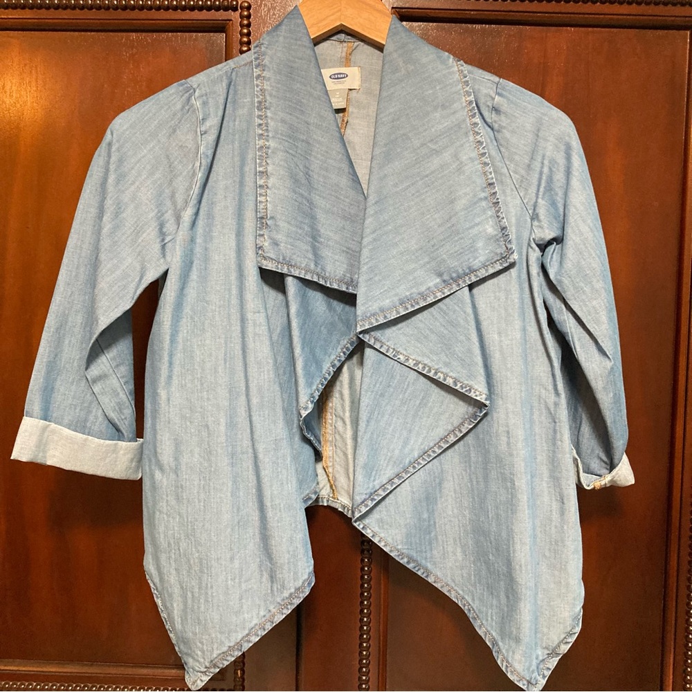 Girls Chambray Denim Jacket Size 8 Medium Kids
